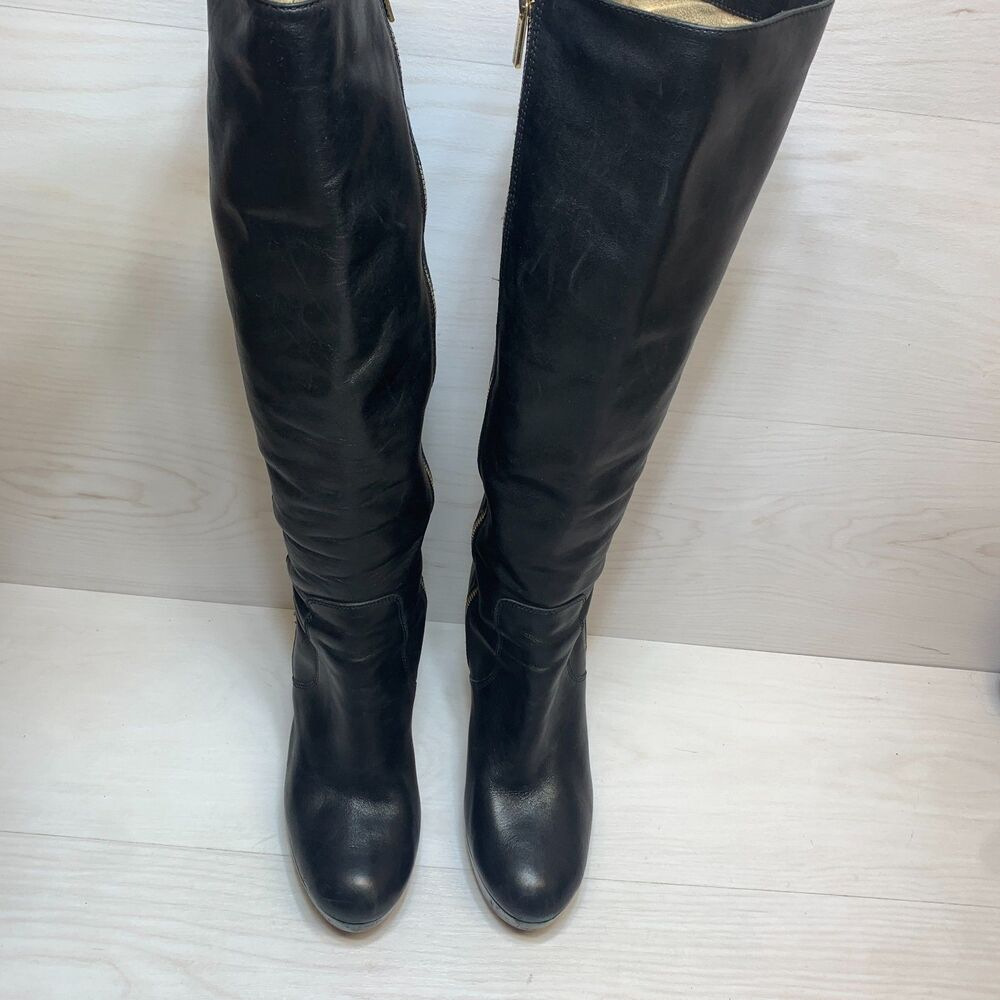 Michael Kors Lesly High-Heel Platform Tall Boots Women's Size 10M Black Leather - Picture 11 of 16